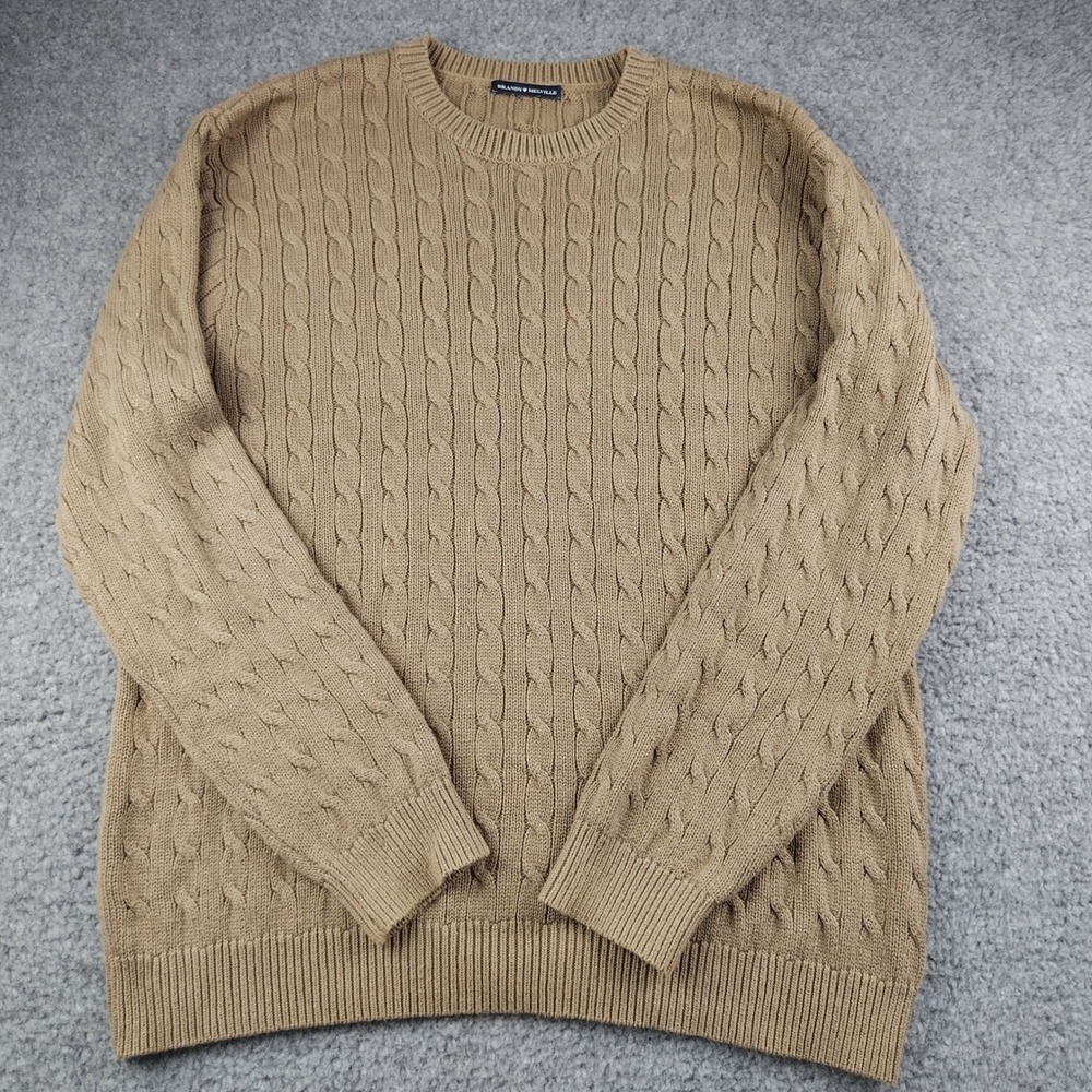 Brandy Melville Brianna Cable Knit Sweater Brown Crewneck One Size Preppy